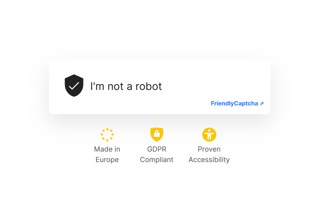 A more accessible captcha widget | Friendly Captcha Developer Hub