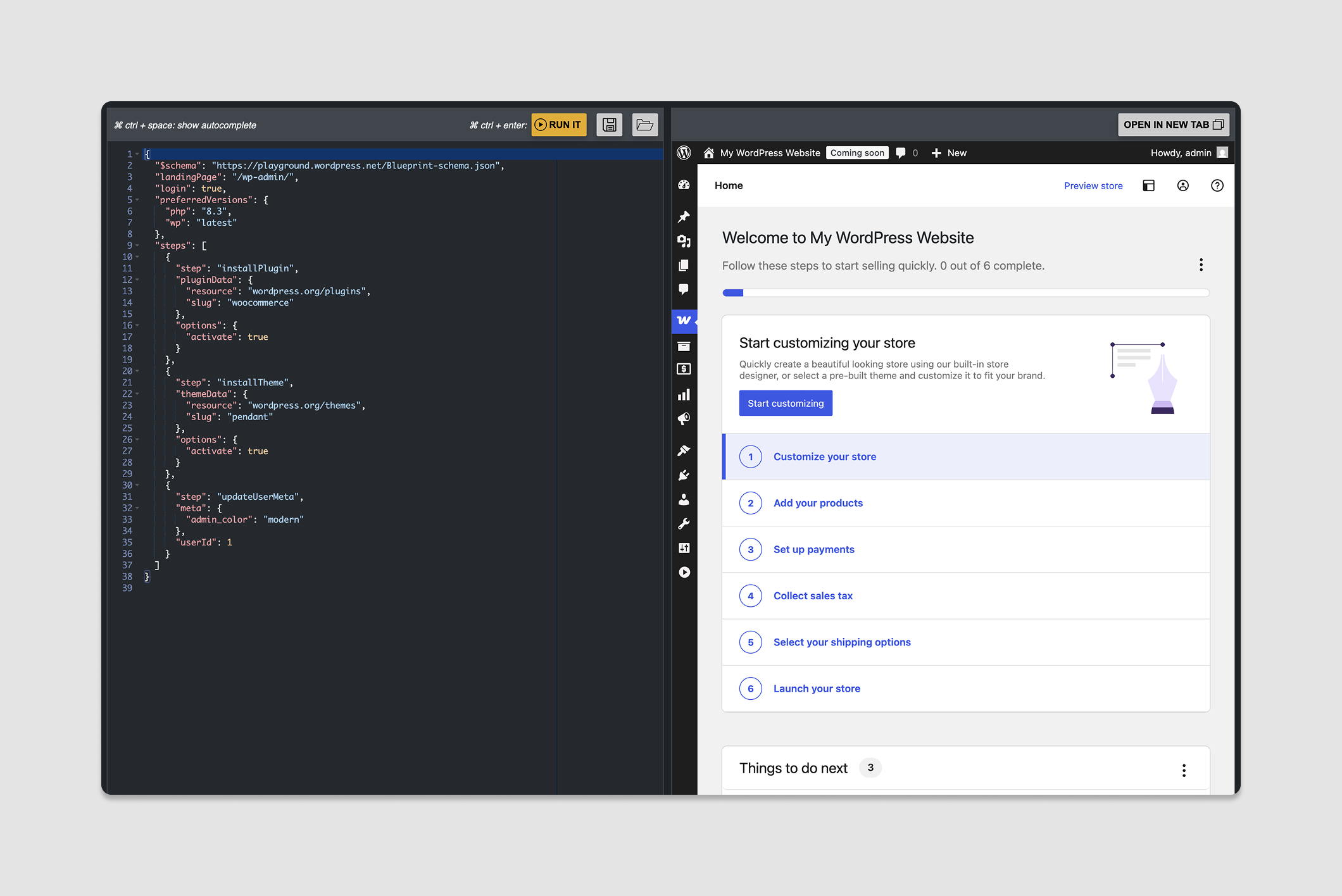 How to create custom Blueprints for WordPress Studio and Playground