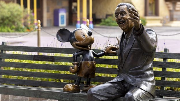 New Walt Disney & Mickey Mouse Statue Debuts at Hong Kong Disneyland Celebrating Disney’s 100th Anniversary - Disney Parks Blog