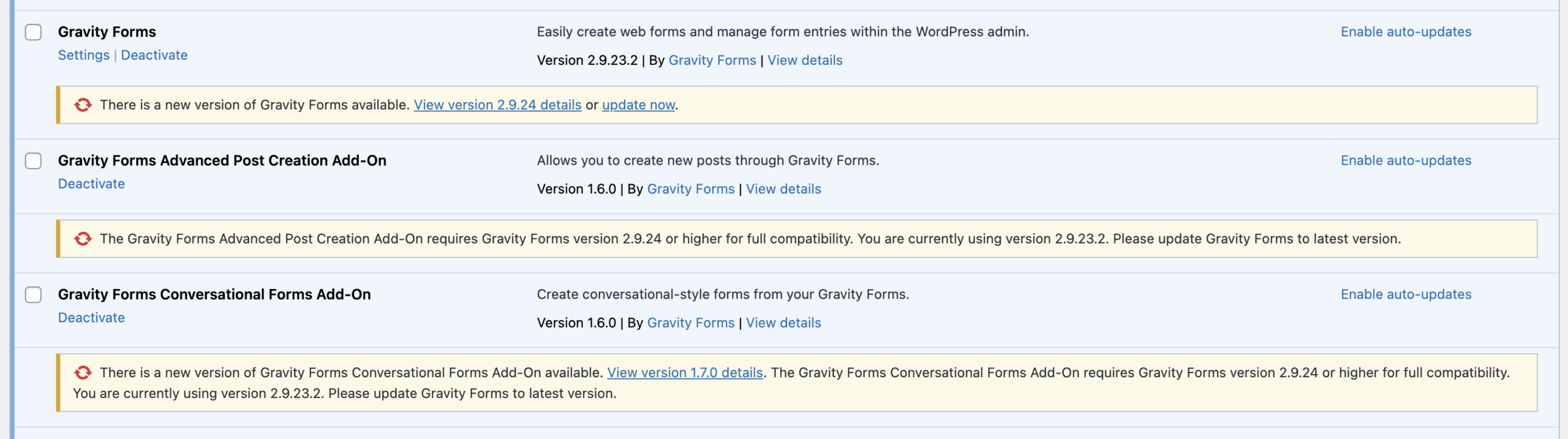 The Importance of Updates - Gravity Forms Documentation