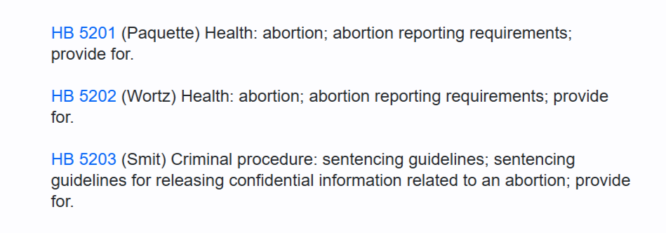 Bills would reinstate abortion reporting requirements with stronger patient privacy protection - MI House Republicans