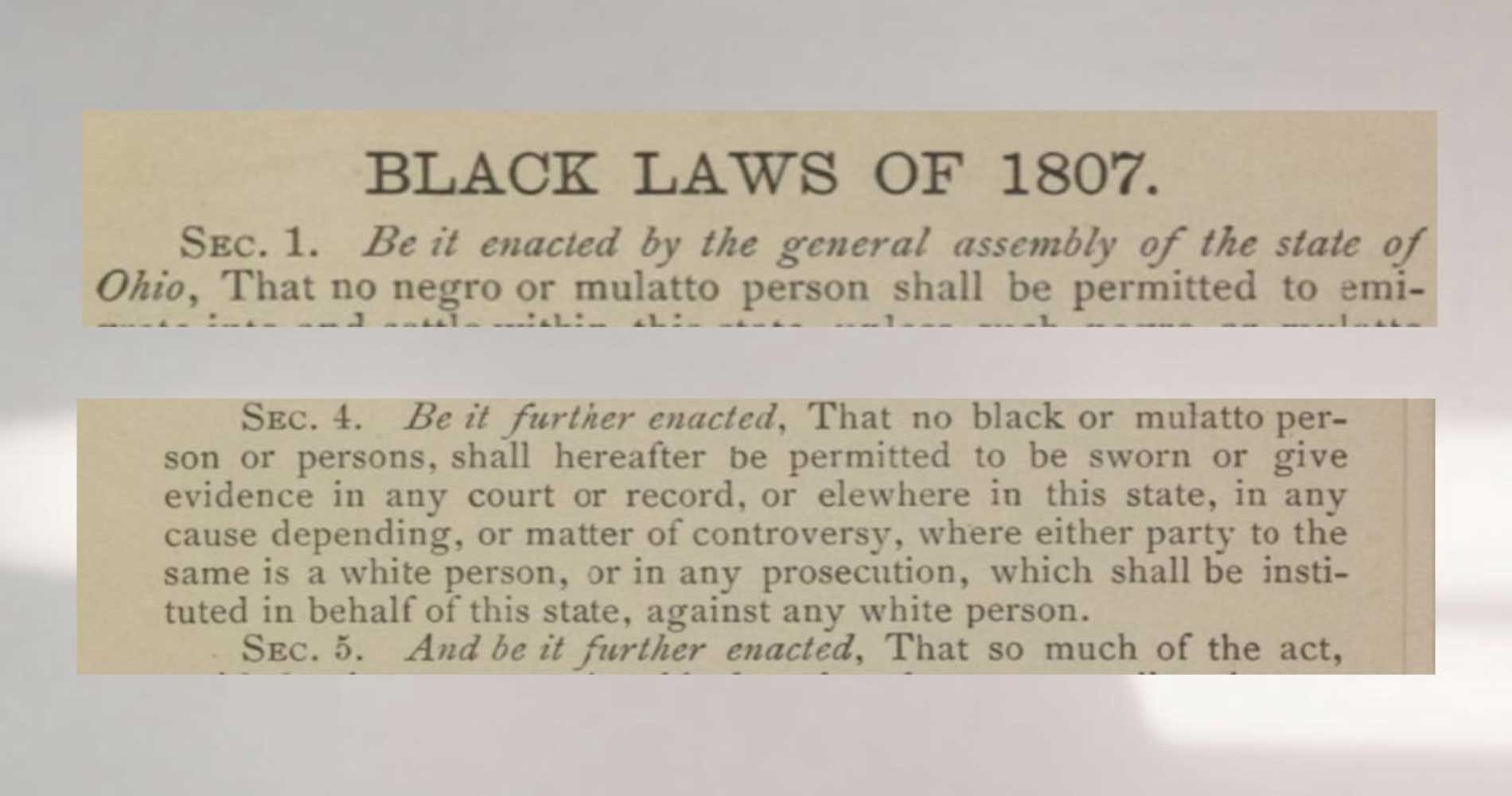 Ohio's “Black Laws”