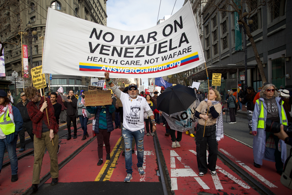 Hundreds in SF protest U.S. military action in Venezuela
