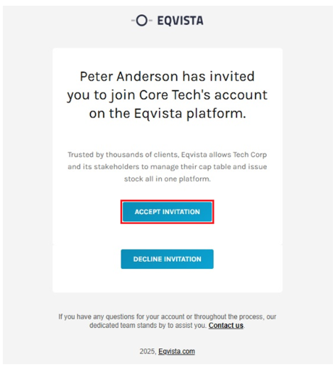 Shareholder Access View | Eqvista