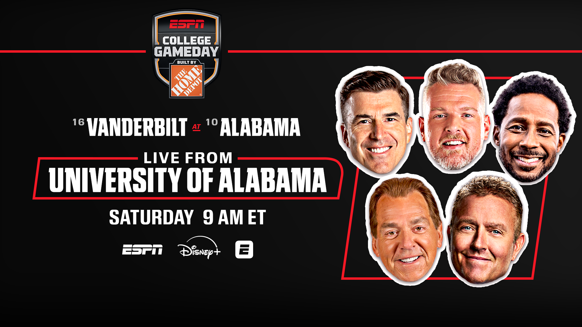 ESPN’s College GameDay Built by The Home Depot Travels to Tuscaloosa, Ala., for Top 25 SEC Showdown - ESPN Press Room U.S.