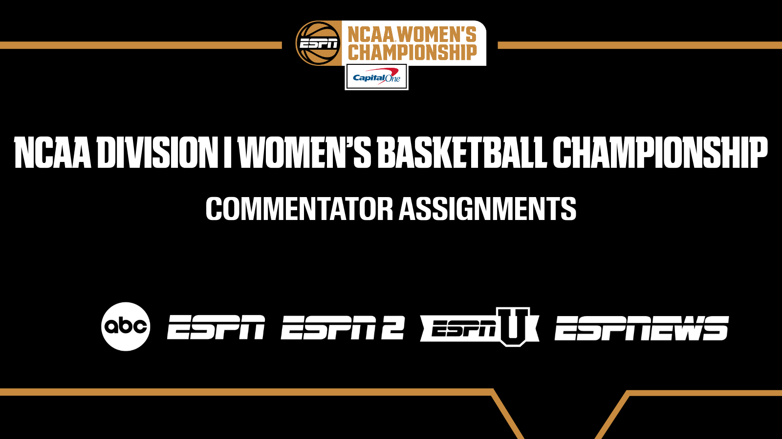 ESPN announces commentator pairings for exclusive coverage of NCAA March Madness Women’s Basketball - ESPN Press Room U.S.