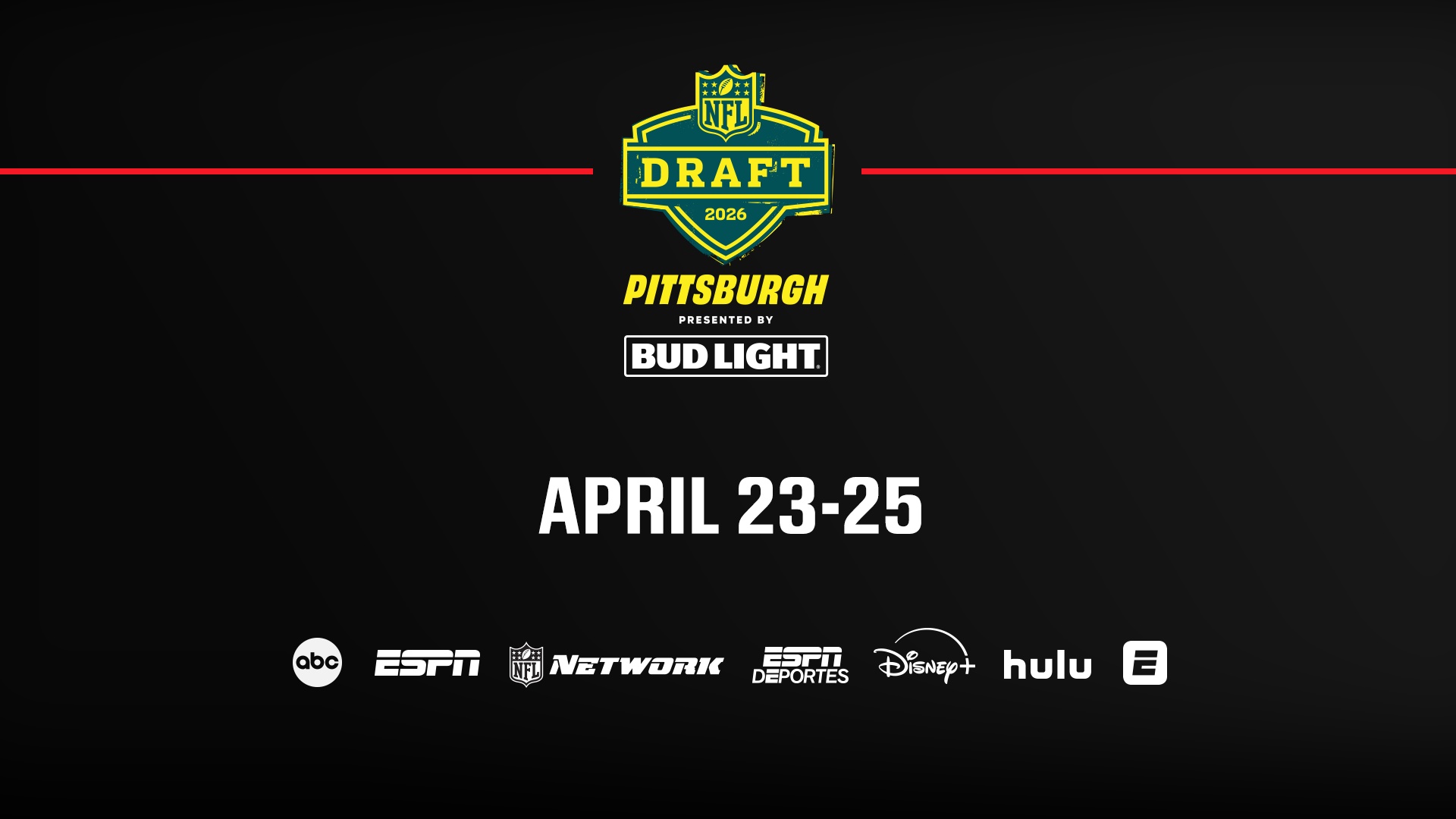 Pittsburgh presents the picks: ESPN, ABC & NFL Network showcase the 2026 NFL Draft across multiple platforms, April 23-25 - ESPN Press Room U.S.