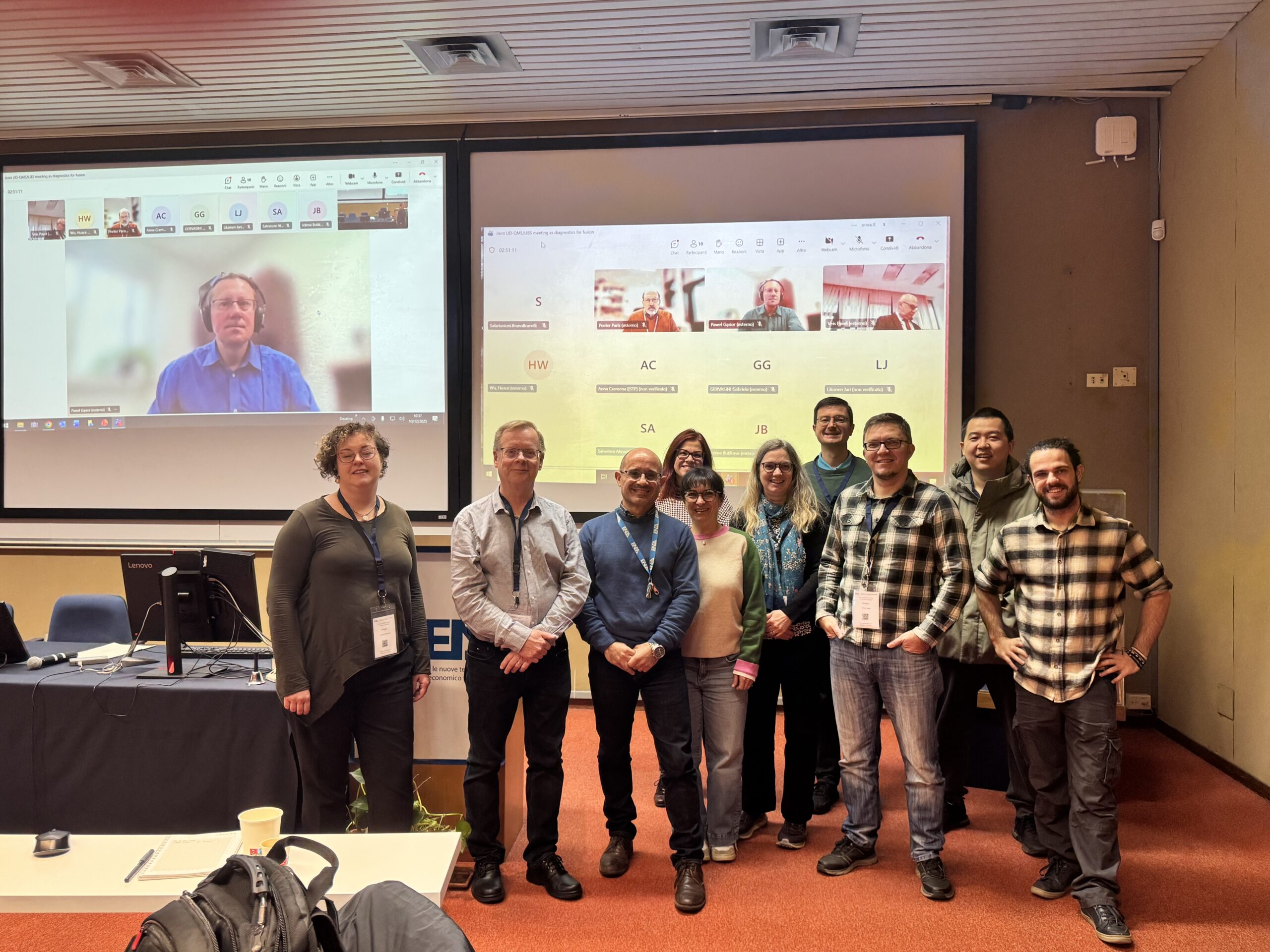 Bringing laser diagnostics together: LID-QMS and LIBS experts meet at ENEA - EUROfusion