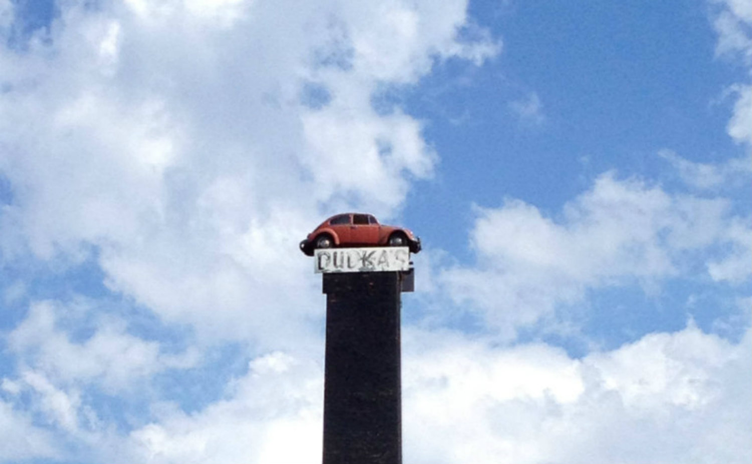 Volkswagen Bug on a Smokestack - Amsterdam, NY - Exploring Upstate