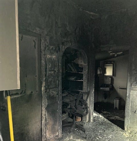 Gresham Center Set on Fire - First Image