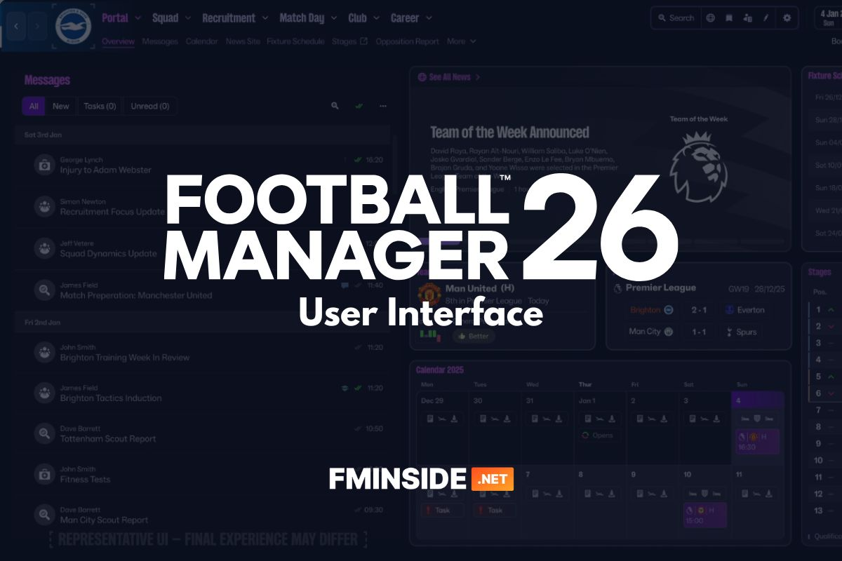 Football Manager 26 - First look at new UI - FMInside Football Manager Community
