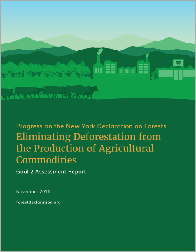 Eliminating deforestation from the production of agricultural commodities: 2016 NYDF Assessment report - Forest Declaration Assessment