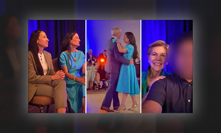 PHOTOS: Elizabeth Warren Partied Maskless With Actual Native Americans at Interior Secretary Deb Haaland's Wedding