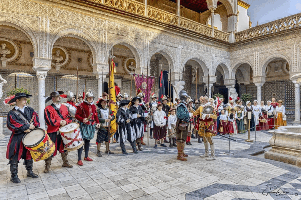 La Casa de Pilatos, punto de partida un año más del desfile de los Tercios de Olivares - Fundación Casa Ducal de Medinaceli