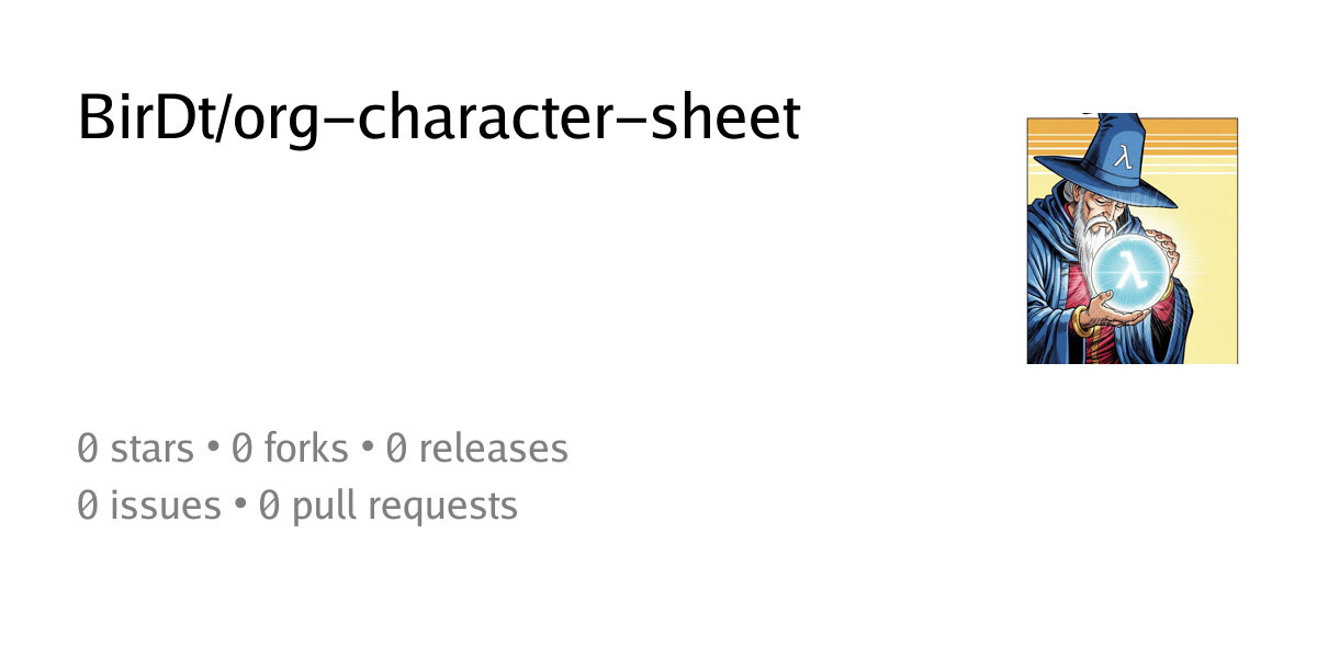 BirDt/org-character-sheet - Lambda Crucible: λ(λ(x))