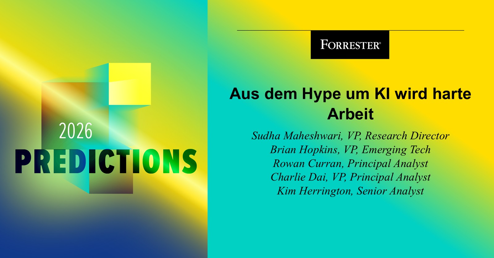 Prognosen 2026: Aus dem Hype um KI wird harte Arbeit