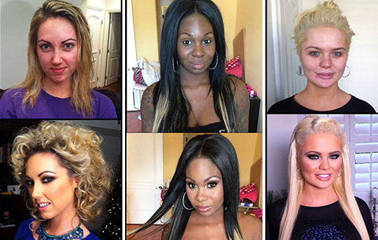 These Shocking Photos of Porn Stars With and Without Makeup On Will Blow Your ... Mind