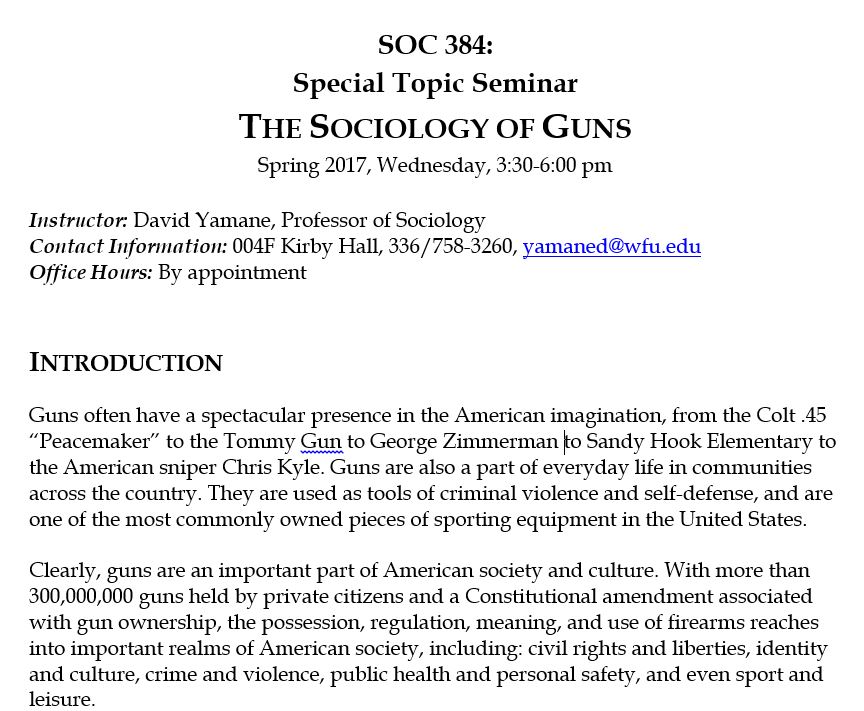 Sociology of Guns Seminar, Take 3 – Gun Culture 2.0