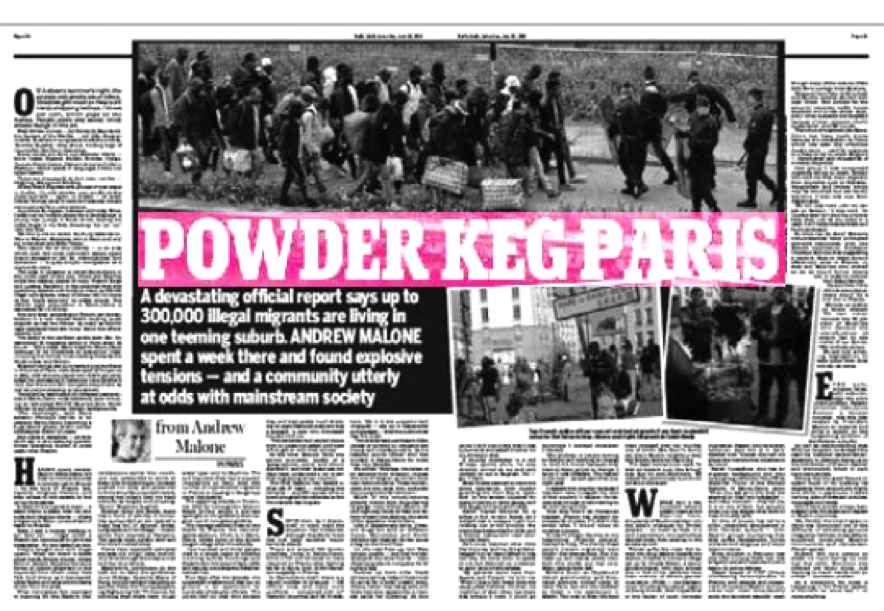 Daily Mail issues minuscule correction for horrifically inaccurate reporting on ‘migrant-infested’ Paris suburb - Hacked Off