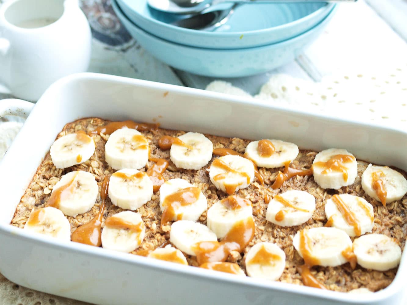 Baked Banana Peanut Butter Oatmeal - Happy Healthy Mama