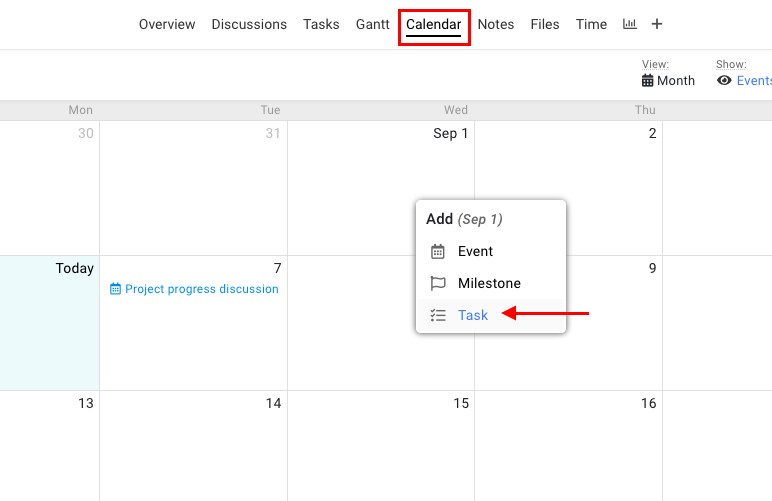 Add Items In Calendar - ProofHub Help And Support