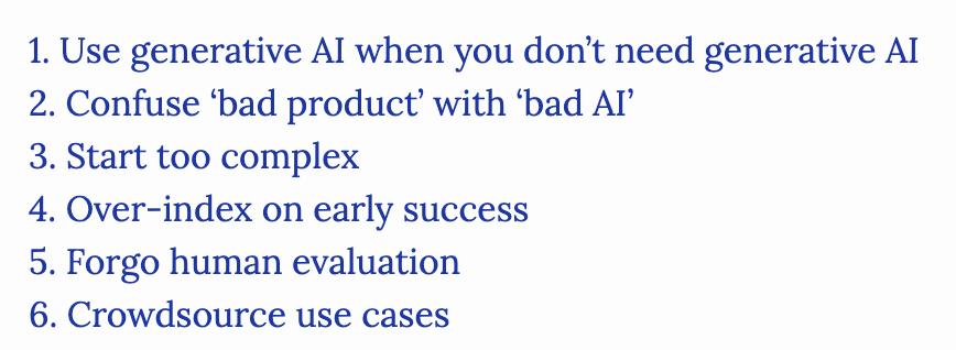 Common pitfalls when building generative AI applications