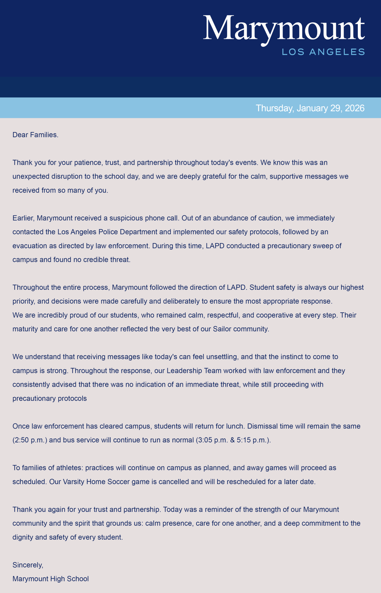 Marymount threat causes girls varsity soccer game postponement – The Harvard-Westlake Chronicle