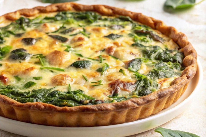 Quiche con masa de garbanzos: la versión baja en hidratos, sin gluten y rica en proteínas para una comida o cena nutritiva