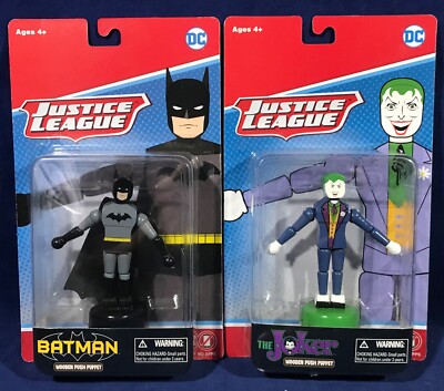 New BATMAN & THE JOKER Wooden PUSH PUPPETS - Justice League DC COMICS | eBay