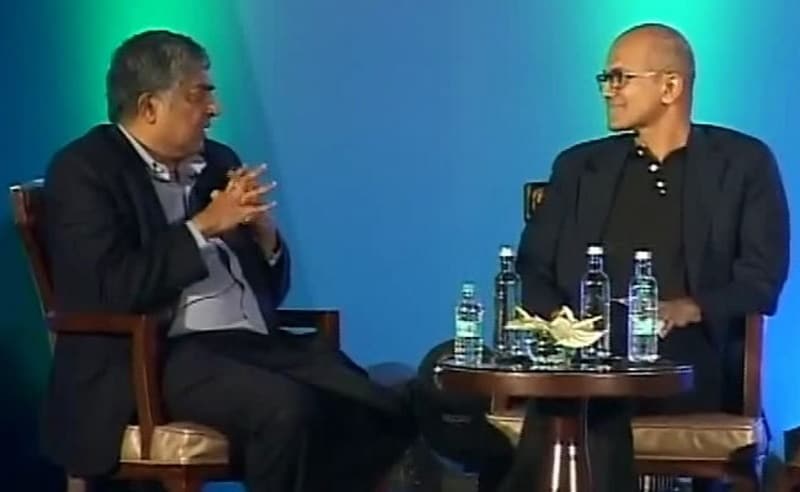Satya Nadella and Nandan Nilekani Talk Aadhaar, India Stack, AI, and AR | Gadgets 360