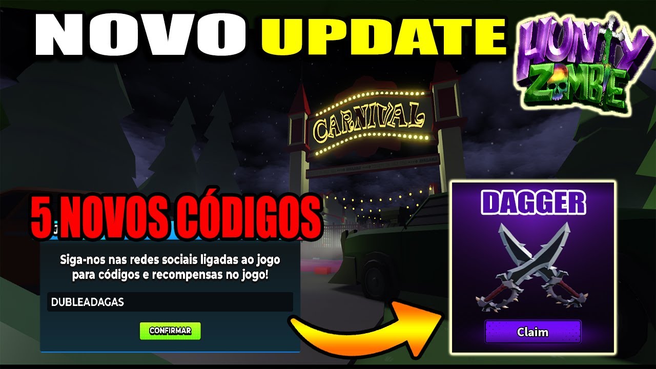 5 NOVOS CÃ“DIGOS DE DINHEIRO + NOVO UPDATE NO HUNTY ZOMBIE (ZOMBIE CAÃ‡ADOR) ROBLOX