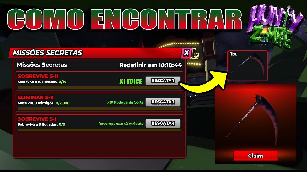 COMO ENCONTRAR AS MISSÃ•ES SECRETAS NO HUNTY ZOMBIE (CAÃ‡ADOR DE ZOMBIE) ROBLOX
