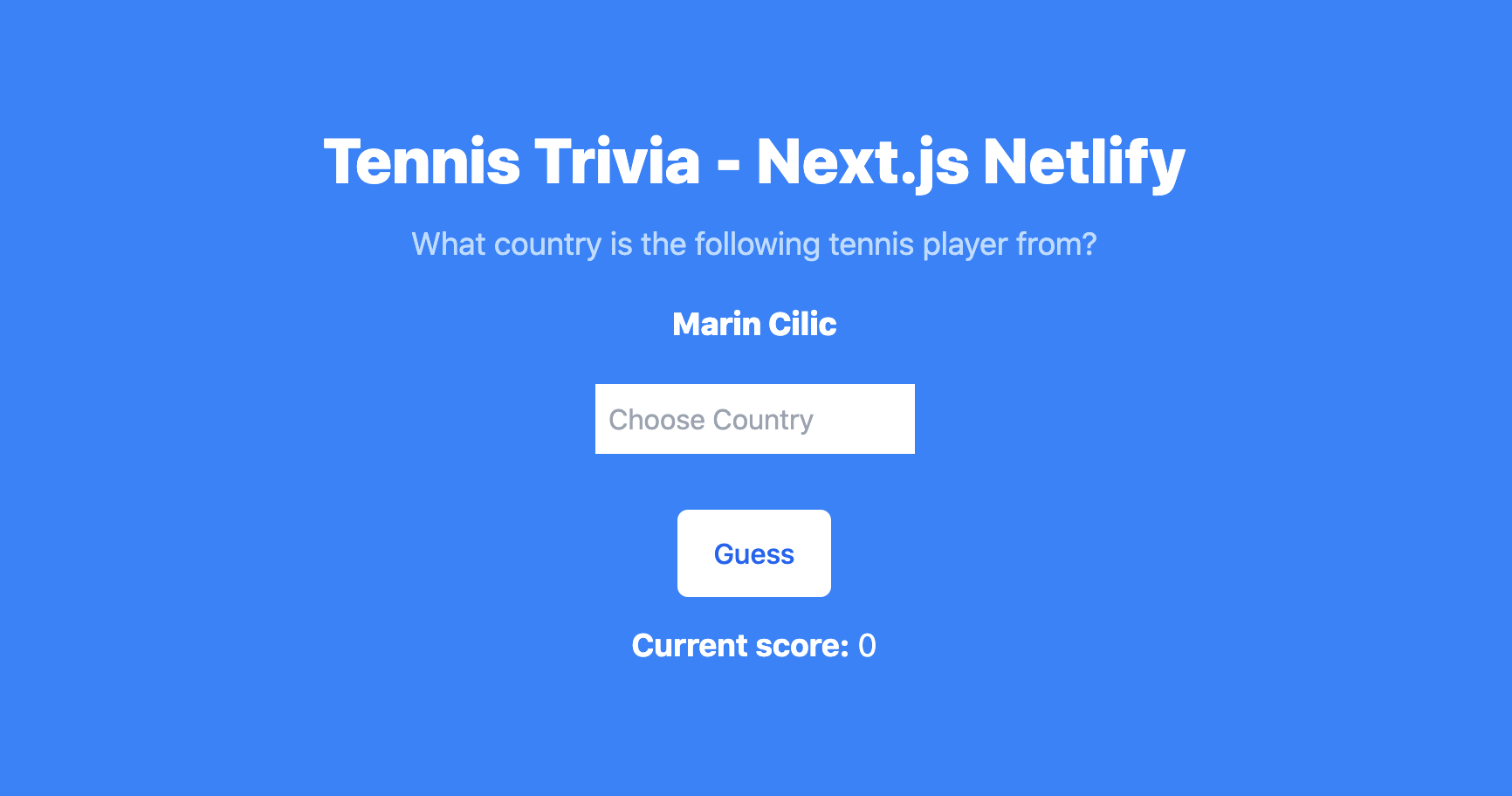 Building a Tennis Trivia App With Next.js and Netlify | CSS-Tricks