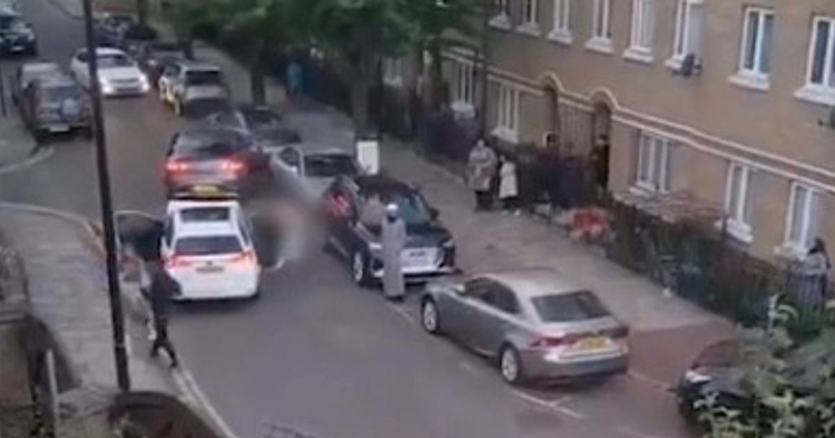 Terrifying moment car slams into pedestrian TWICE in front of horrified passerby - The Mirror