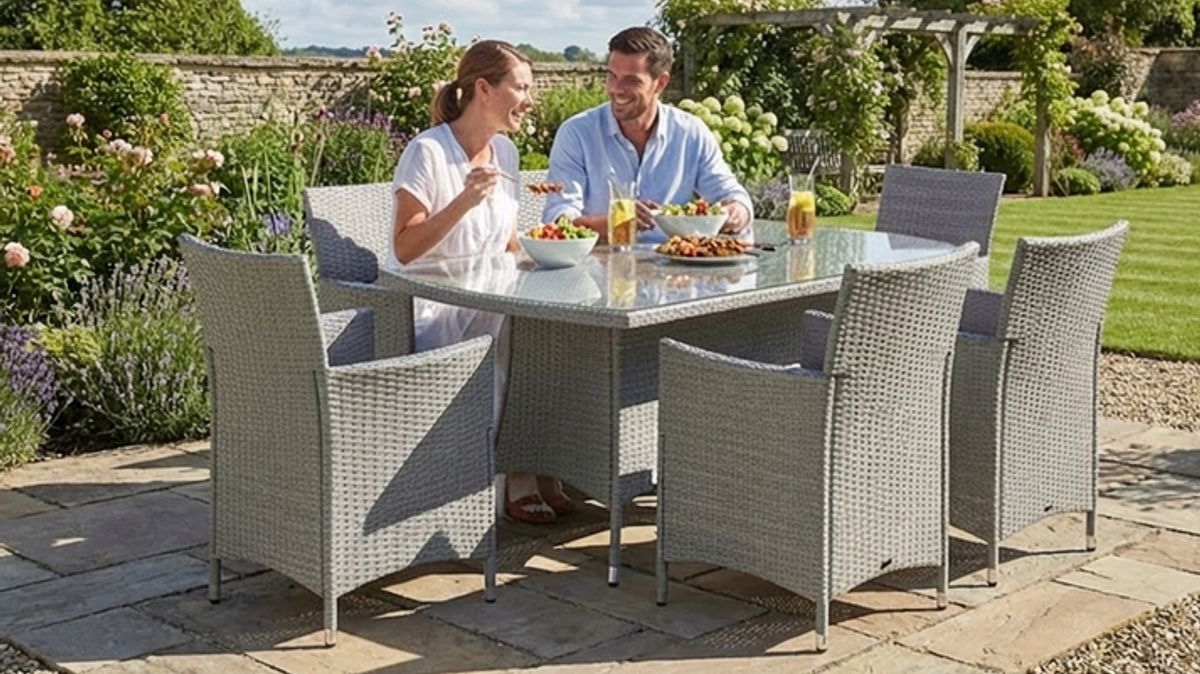 This 6-seater £1.1k rattan outdoor dining set is great for Easter hosting and is now £250 - The Mirror