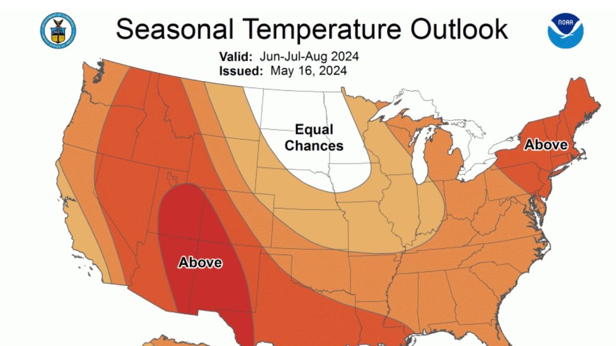 Map shows parts of US set for brutally hot summer in latest NOAA forecast - The Mirror US