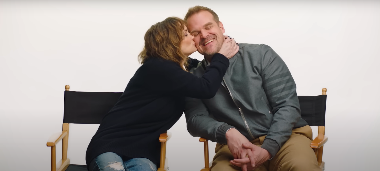 David Harbour Confesses His Crush for Winona Ryder as She Giggles on the Seat Beside