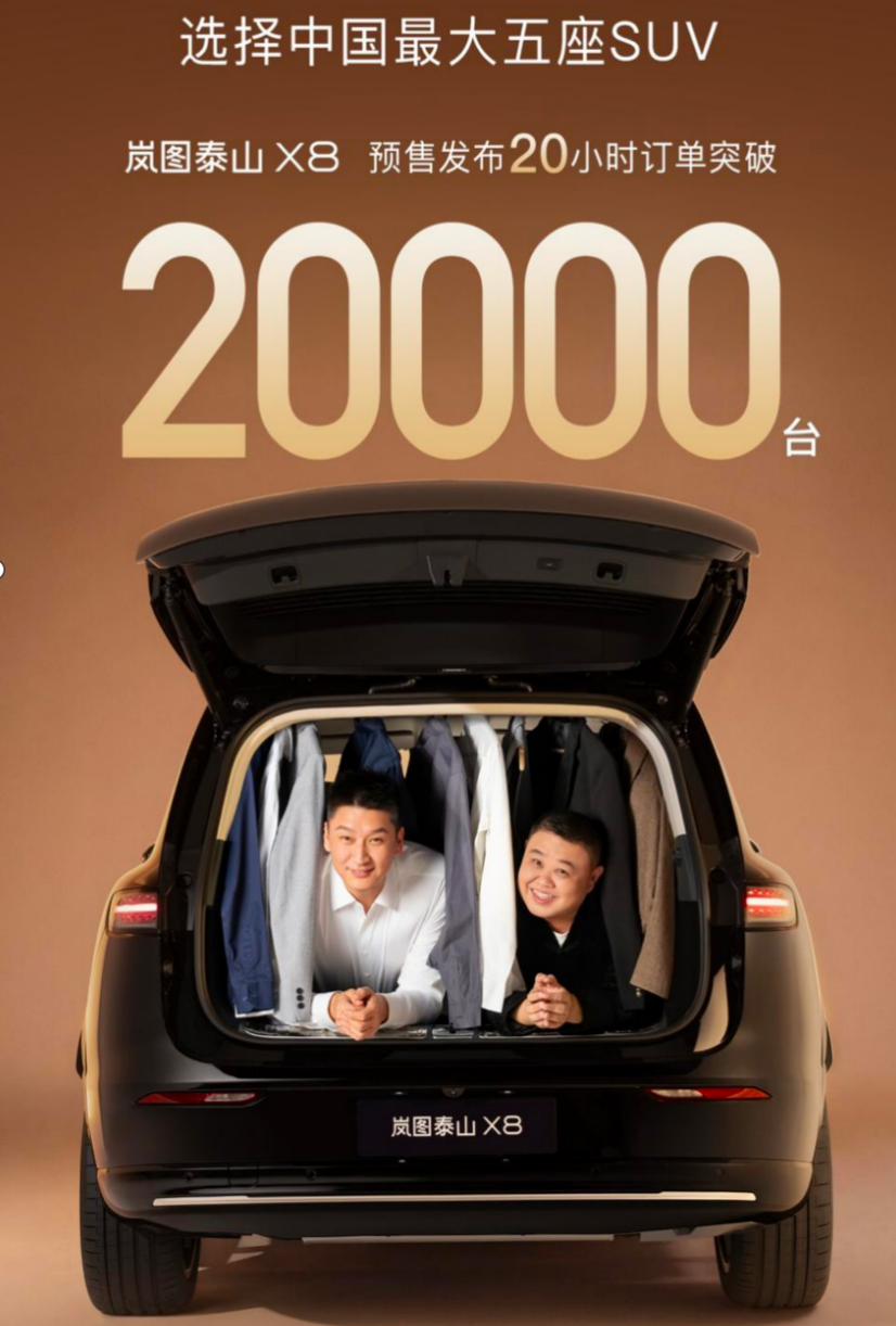 Voyah Taishan X8 Orders Break 20,000 in 20 Hours of Pre-sales | Gasgoo