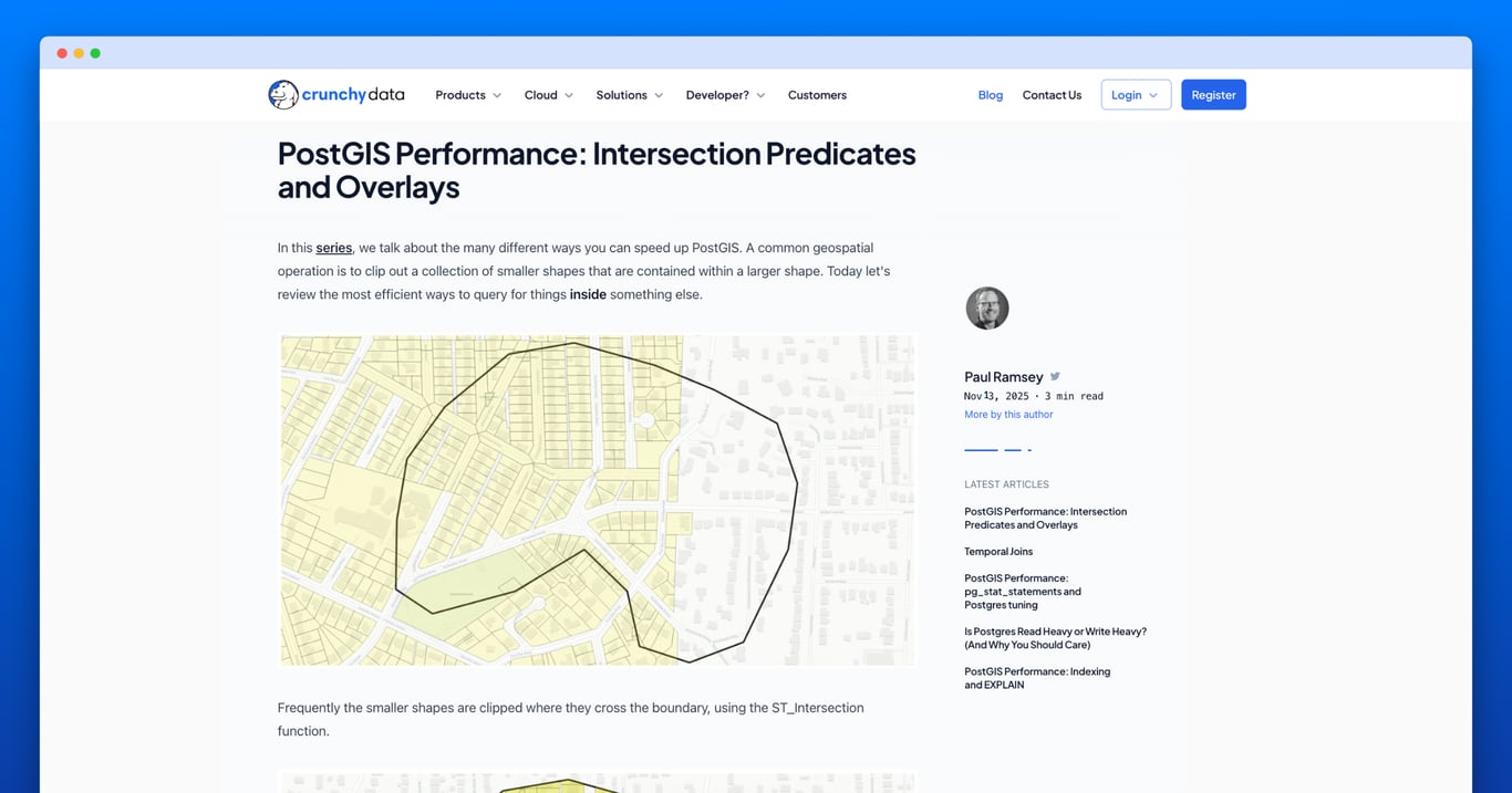 PostGIS Performance: Intersection Predicates... | Crunchy Data Blog