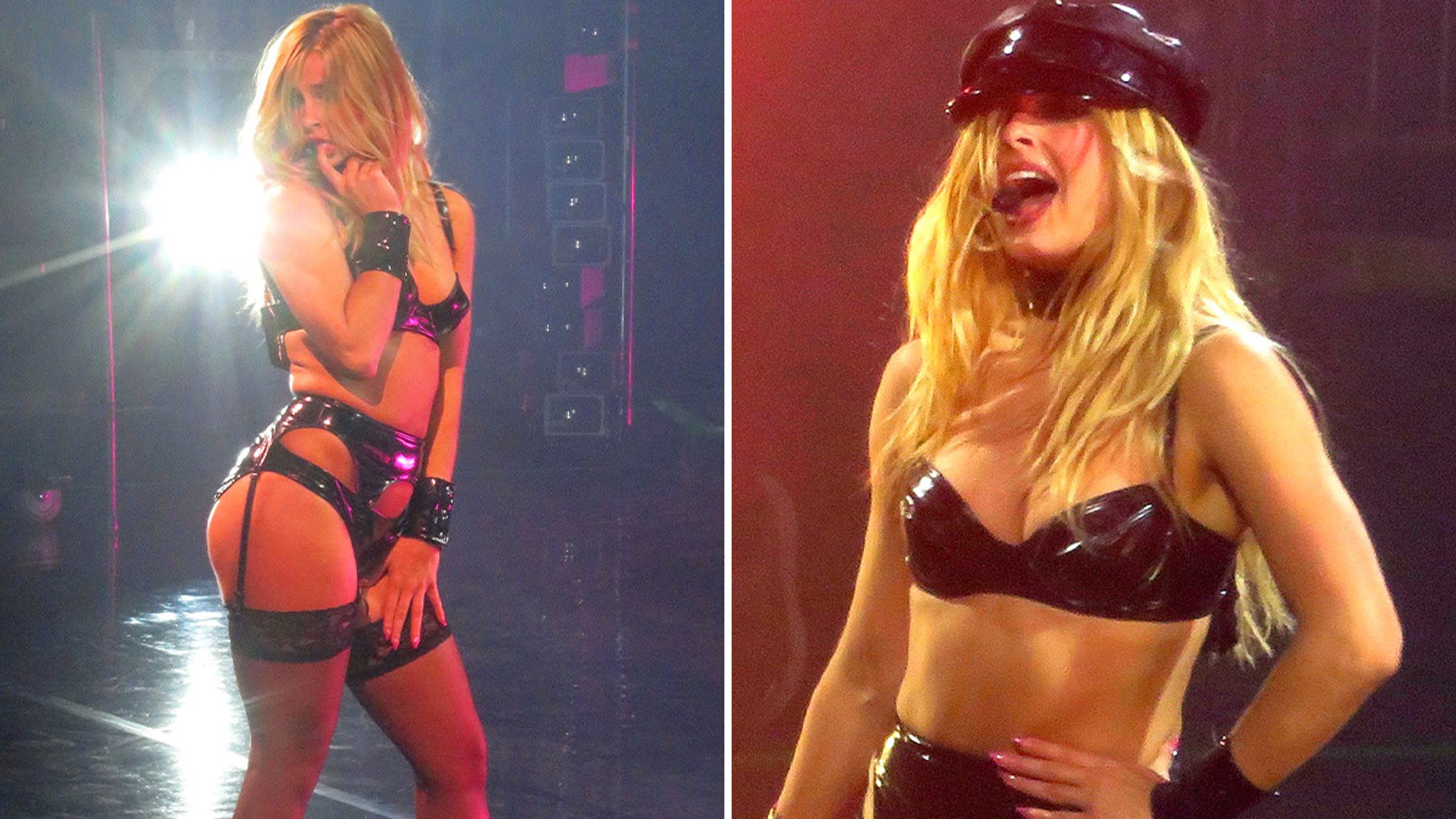 Addison Rae Performs in Toronto in Tiny Latex Bra and Panties