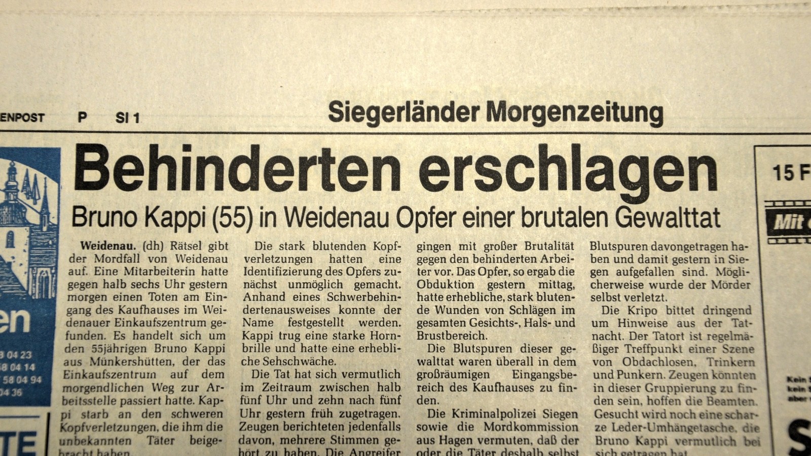 Der Fall Bruno Kappi – Totgetreten auf dem Weg zur Arbeit