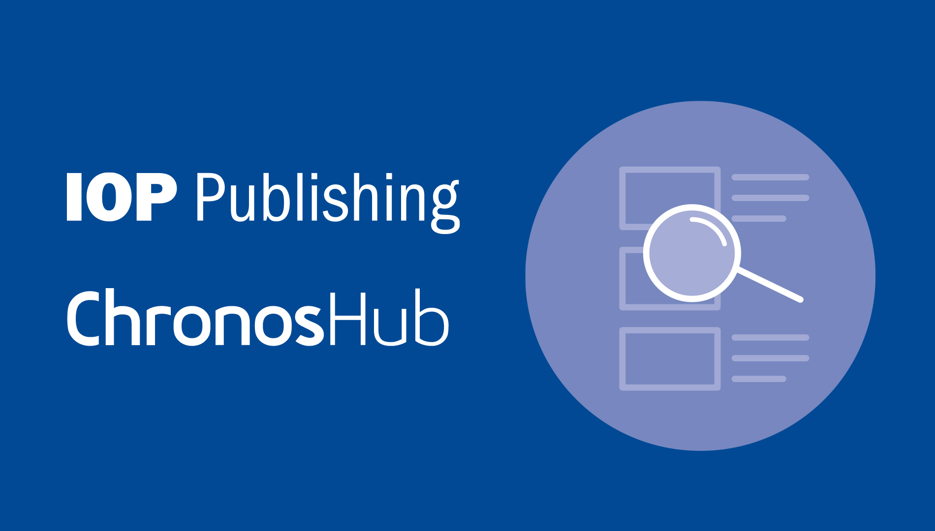 IOP Publishing partners with ChronosHub to simplify OA publishing - IOP Publishing