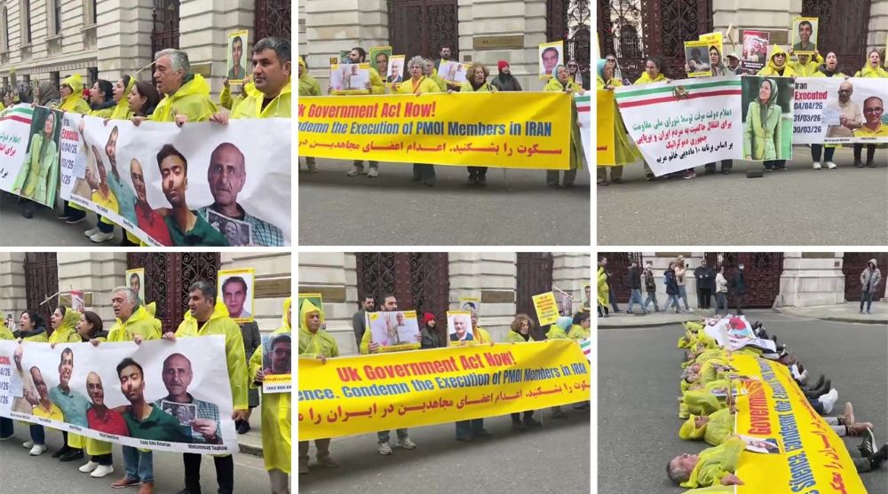 London Protest Outside the Iranian Regime’s Embassy Denounces Executions of PMOI Political Prisoners - Iran Freedom