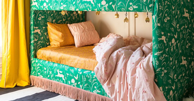 BIG NYNR Reveal | Upholstered Bunk Bed | Eclectic French Bedroom Make over ⋆ Jewel Marlowe