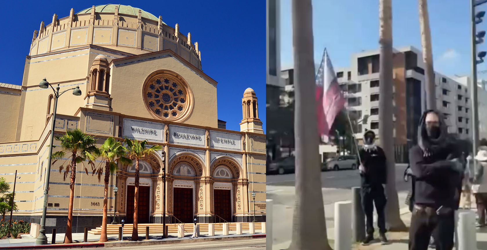 Pro-Palestinian Protest Turns Violent at Wilshire Boulevard Temple Event