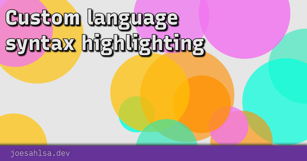 Custom language syntax highlighting