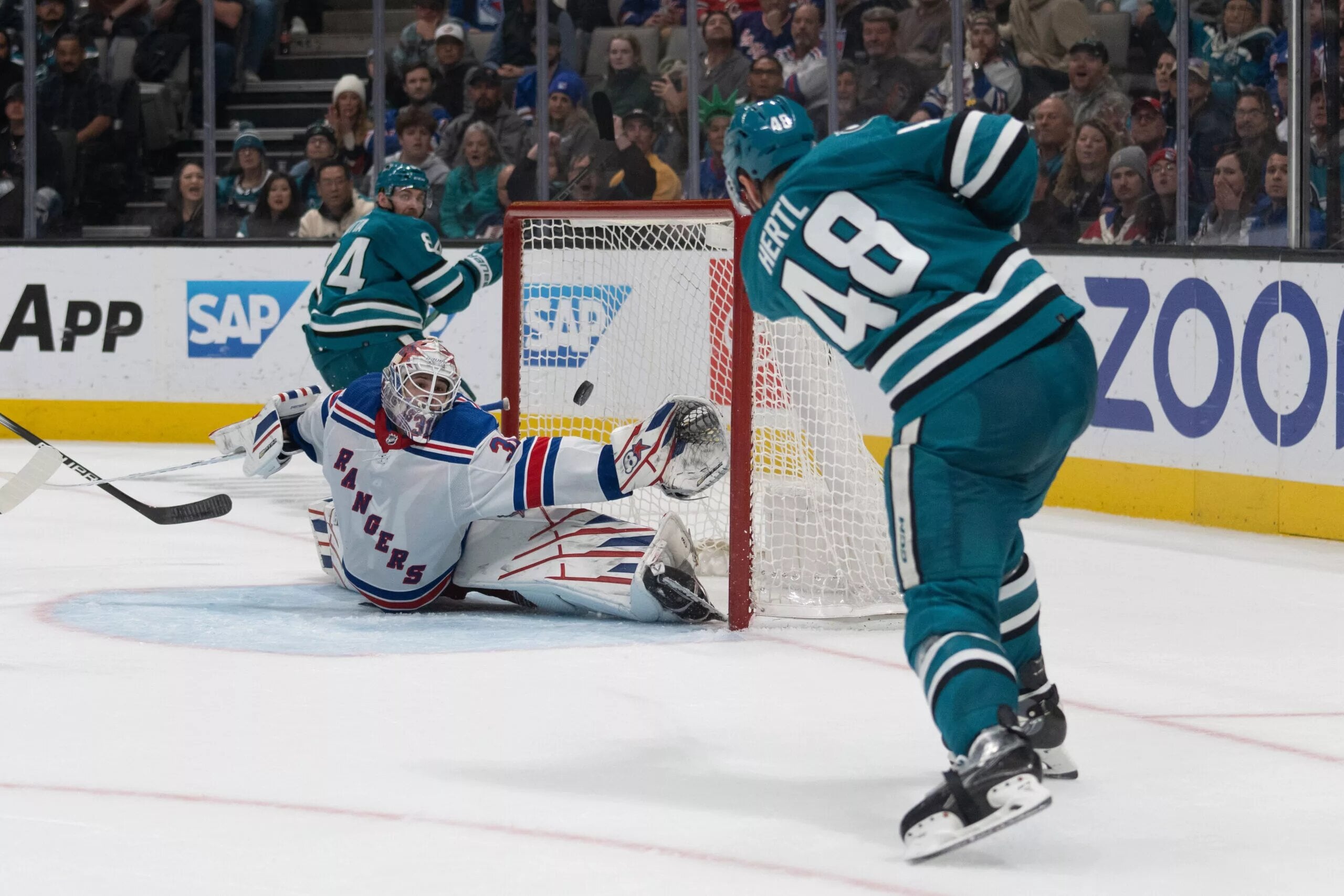 Celebrini and Sharks Host the Visiting New York Rangers