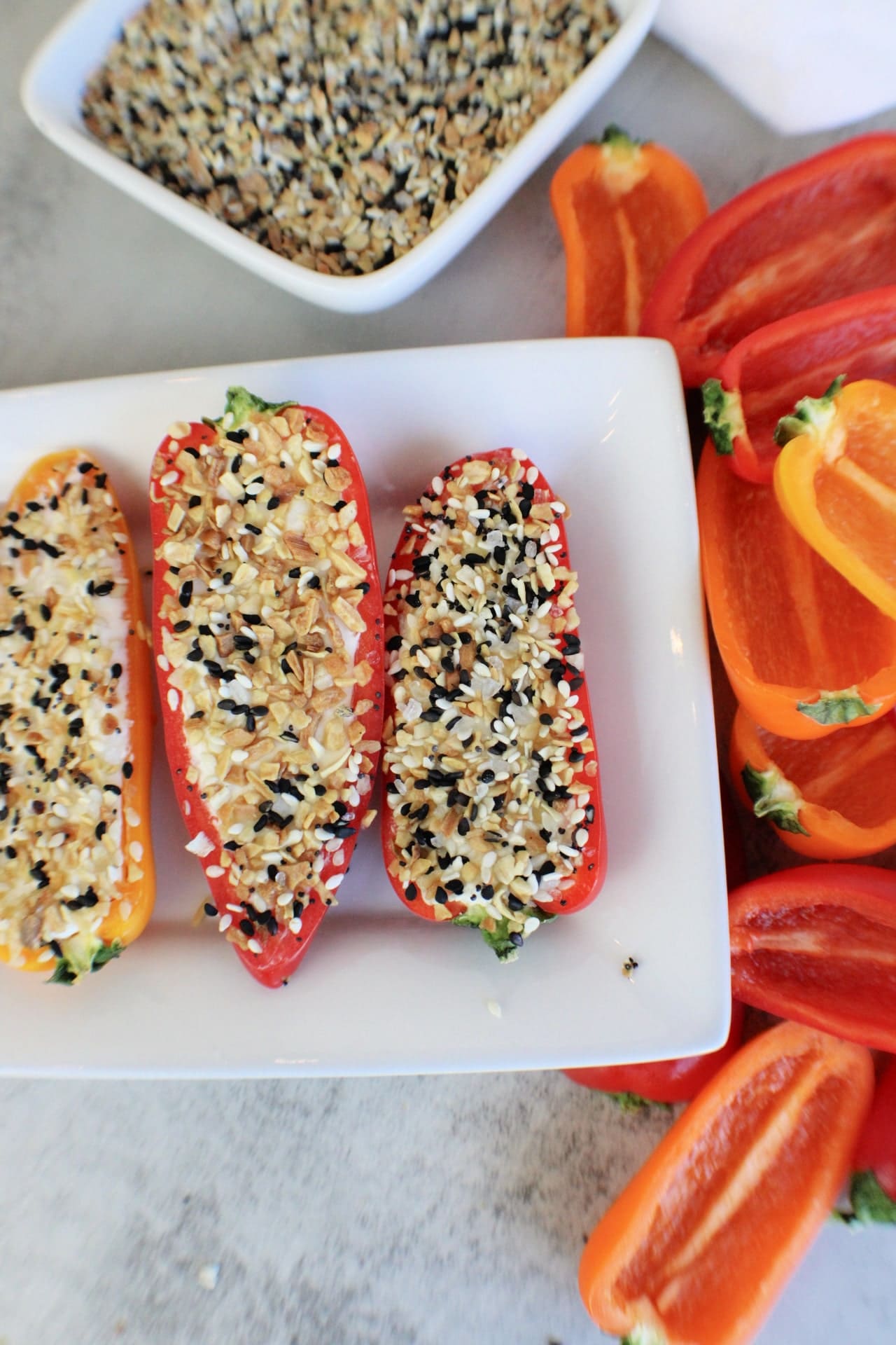 Everything Bagel Stuffed Peppers - Lauren's Latest