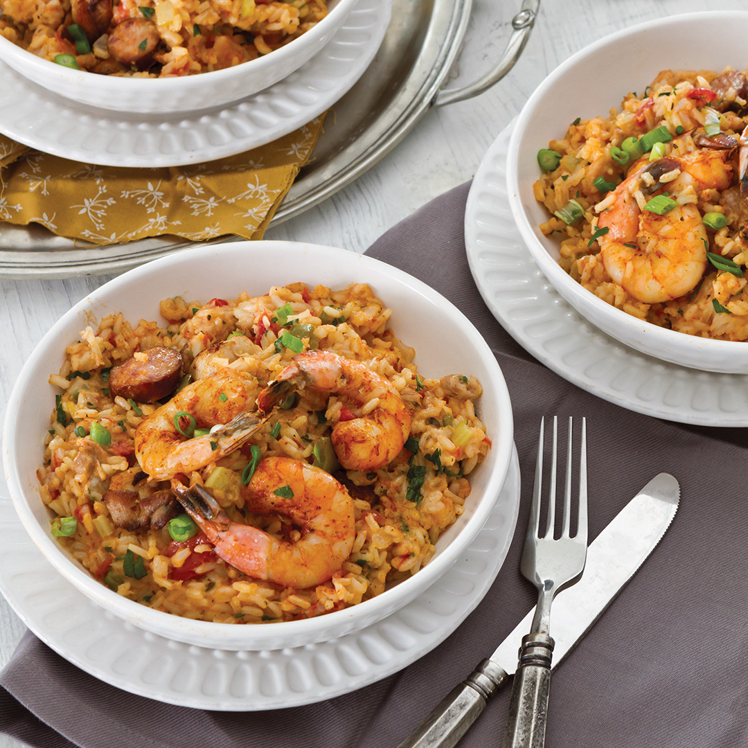 Chicken, Andouille, and Shrimp Jambalaya - Louisiana Cookin'