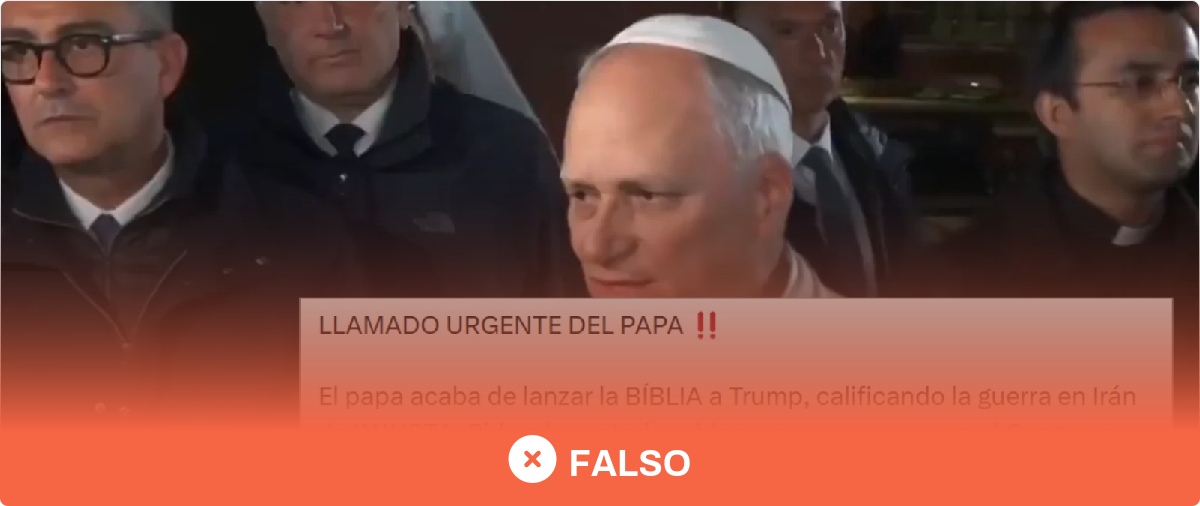 No, en este vídeo el papa León XIV no ha pedido a los estadounidenses que convoquen al Congreso de EEUU para exigir la destitución de Trump por la guerra en Irán · Maldita.es